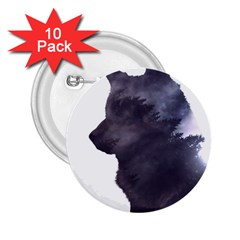 Black Wolf  2 25  Buttons (10 Pack)  by StarvingArtisan