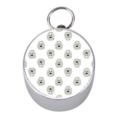 Angry Theater Mask Pattern Mini Silver Compasses by dflcprints