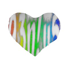 Genius Funny Typography Bright Rainbow Colors Standard 16  Premium Heart Shape Cushions by yoursparklingshop