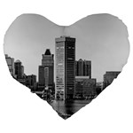 Architecture City Skyscraper Large 19  Premium Flano Heart Shape Cushions Back