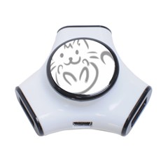 Cat Feline Cute Pet Animal 3-port Usb Hub by Simbadda