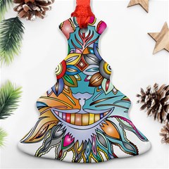 Anthropomorphic Flower Floral Plant Christmas Tree Ornament (two Sides) by Simbadda