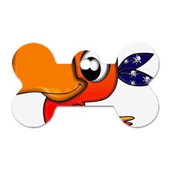 Bird Cartoon Character Parrot Dog Tag Bone (two Sides) by Simbadda