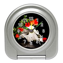 Animal Skull With A Wreath Of Wild Flower Travel Alarm Clocks by igorsin