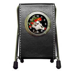Animal Skull With A Wreath Of Wild Flower Pen Holder Desk Clocks by igorsin