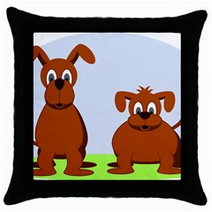 Animals Dogs Mutts Dog Pets Throw Pillow Case (black) by Nexatart
