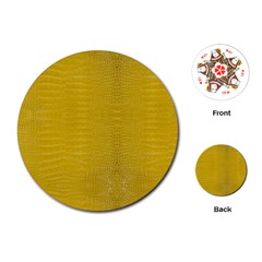 Yellow Alligator Skin Playing Cards (round)  by LoolyElzayat