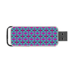 Pink Green Turquoise Swirl Pattern Portable Usb Flash (one Side) by BrightVibesDesign