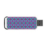 Pink Green Turquoise Swirl Pattern Portable USB Flash (One Side) Front