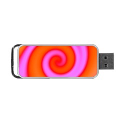 Swirl Orange Pink Abstract Portable Usb Flash (two Sides) by BrightVibesDesign