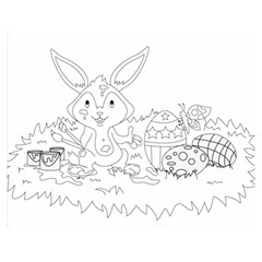 Coloring Picture Easter Easter Bunny Double Sided Flano Blanket (medium)  by Sapixe