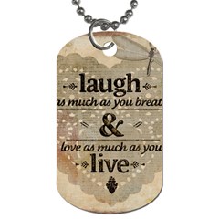Motivational Calligraphy Grunge Dog Tag (two Sides) by Sapixe