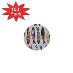 Fish Sardines Motive Pattern 1  Mini Buttons (100 Pack)  by Sapixe