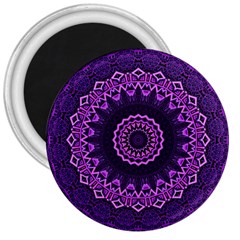 Mandala Purple Mandalas Balance 3  Magnets by Sapixe