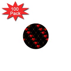 Background Texture Texture Hearts 1  Mini Buttons (100 Pack)  by Sapixe