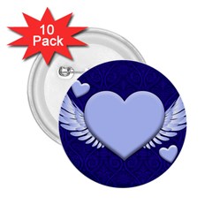 Background Texture Heart Wings 2 25  Buttons (10 Pack)  by Sapixe