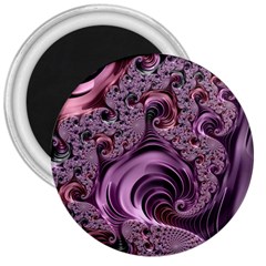 Purple Abstract Art Fractal 3  Magnets by Sapixe