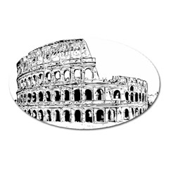 Line Art Architecture Oval Magnet by Sapixe