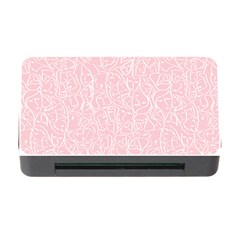 Elios Shirt Faces In White Outlines On Pale Pink Cmbyn Memory Card Reader With Cf by PodArtist