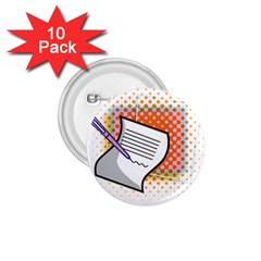 Letter Paper Note Design White 1 75  Buttons (10 Pack) by Sapixe