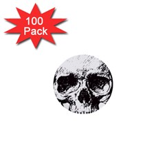 Skull Vintage Old Horror Macabre 1  Mini Buttons (100 Pack)  by Sapixe