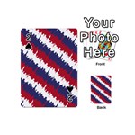 NY USA Candy Cane Skyline in Red White & Blue Playing Cards 54 (Mini)  Front - Spade2