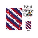 NY USA Candy Cane Skyline in Red White & Blue Playing Cards 54 (Mini)  Front - Heart2