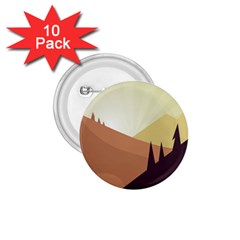 Sky Art Silhouette Panoramic 1 75  Buttons (10 Pack) by Sapixe