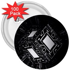 Technoid Future Robot Science 3  Buttons (100 Pack)  by Sapixe