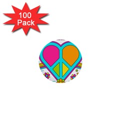 Love Peace Feelings Nature 1  Mini Buttons (100 Pack)  by Sapixe