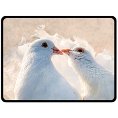 Doves In Love Fleece Blanket (large)  by FunnyCow