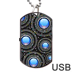 Background Abstract Glossy Blue Dog Tag Usb Flash (one Side) by Nexatart