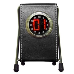 The Time Is Now Pen Holder Desk Clocks by FunnyCow