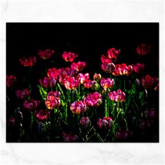 Pink Tulips Dark Background Rectangular Jigsaw Puzzl by FunnyCow