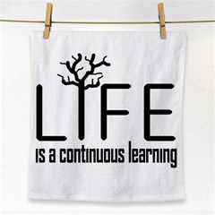 Life And Learn Concept Design Face Towel by dflcprints