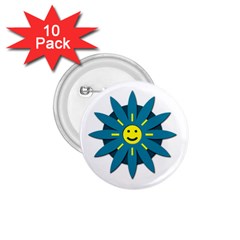 Smiley Flower 1 75  Buttons (10 Pack) by linceazul