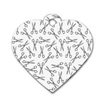 Scissors pattern Dog Tag Heart (Two Sides) Front