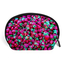 Pile Of Red Strawberries Accessory Pouches (large)  by FunnyCow
