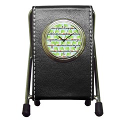 Cars And Trees Pattern Pen Holder Desk Clock by linceazul