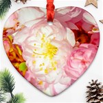 Pink Flowering Almond Flowers Ornament (Heart) Front