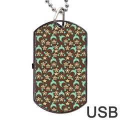 Brown With Blue Hats Dog Tag Usb Flash (two Sides) by snowwhitegirl