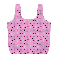 Pink Milk Hearts Full Print Recycle Bags (l)  by snowwhitegirl