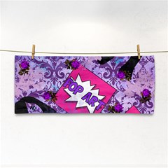 Purple Retro Pop Hand Towel by snowwhitegirl