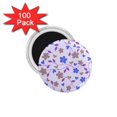 Blue Vintage Flowers 1 75  Magnets (100 Pack)  by snowwhitegirl