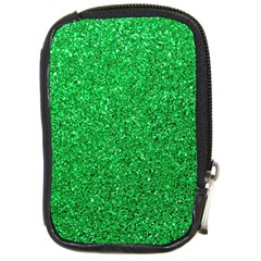 Green Glitter Compact Camera Leather Case by snowwhitegirl