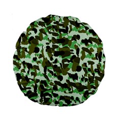 Brownish Green Camo Standard 15  Premium Round Cushions by snowwhitegirl