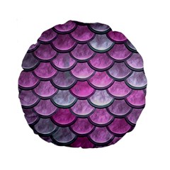 Pink Mermaid Scale Standard 15  Premium Round Cushions by snowwhitegirl