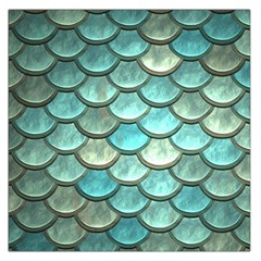 Aqua Mermaid Scale Large Satin Scarf (square) by snowwhitegirl