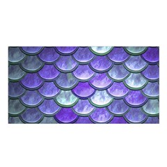 Blue Purple Mermaid Scale Satin Shawl by snowwhitegirl