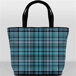 Teal Plaid Bucket Bag Front